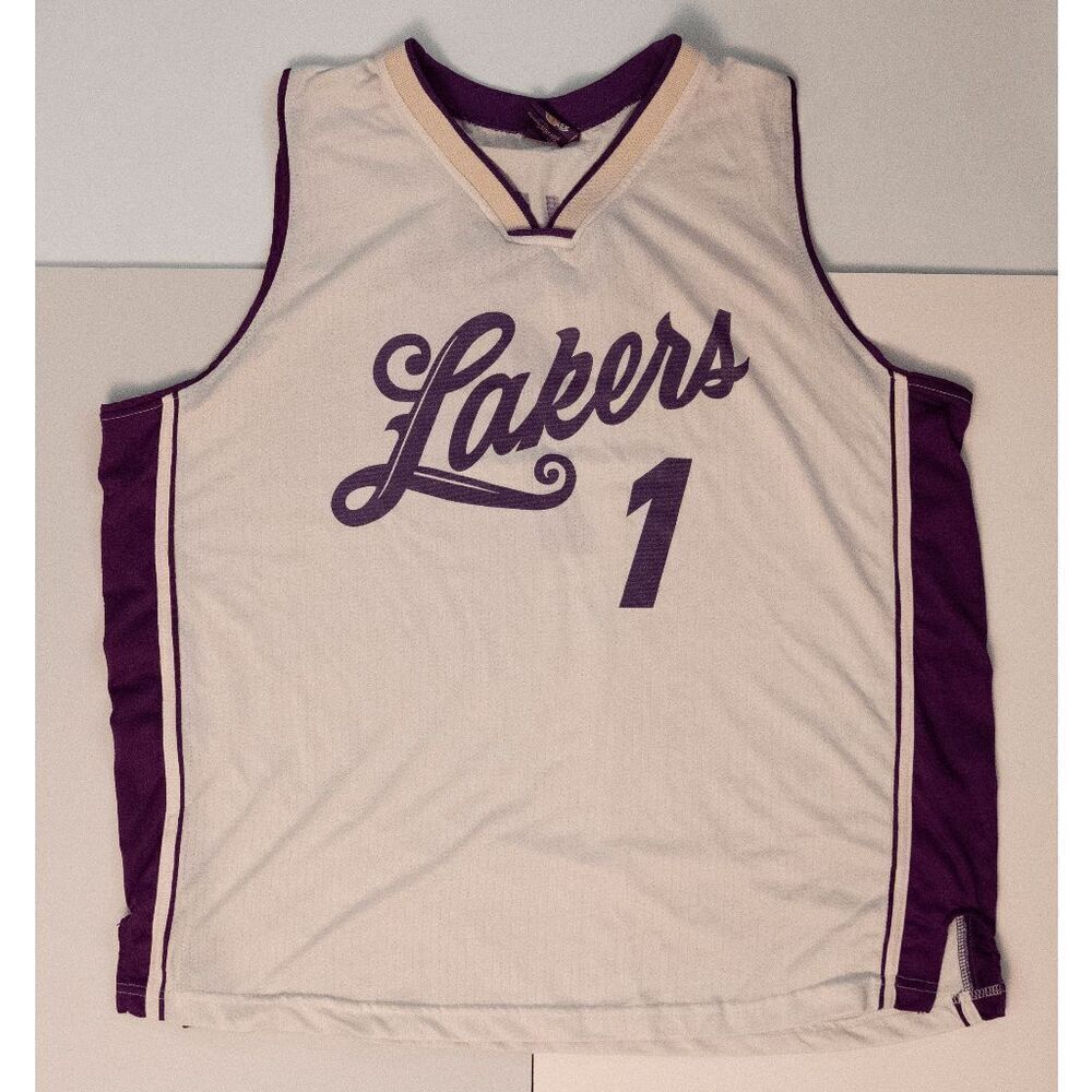 Vintage 2015 Christmas Los Angeles Lakers Jersey #1 Purple Gold Size XL Rare‎